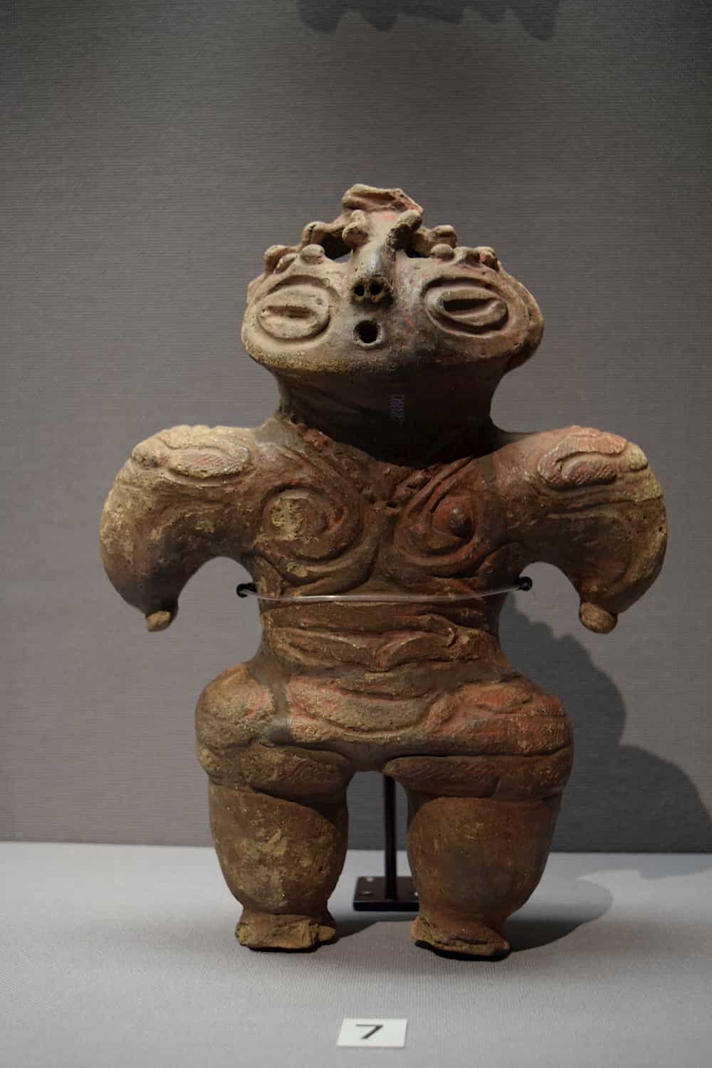 A Jomon stone figurine or gangu. Komukai, Nanbu-cho, Aomori, Japan. Jomon Period, 1000-400 BCE - Tokyo National Museum - Land Of The Rising Son