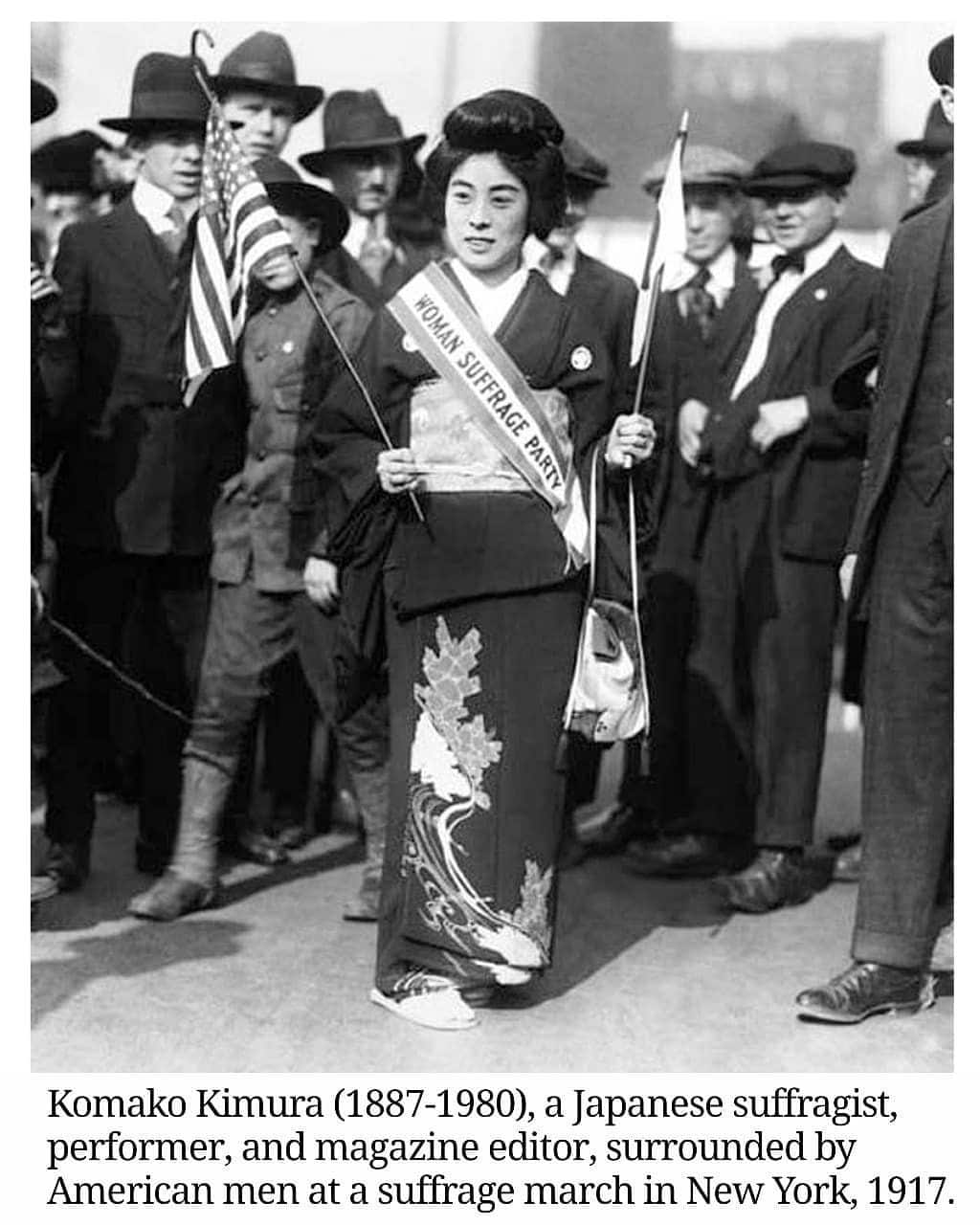木村駒子 - Komako Kimura - Women Suffrage Parade New York 1917 - Land Of The Rising Son