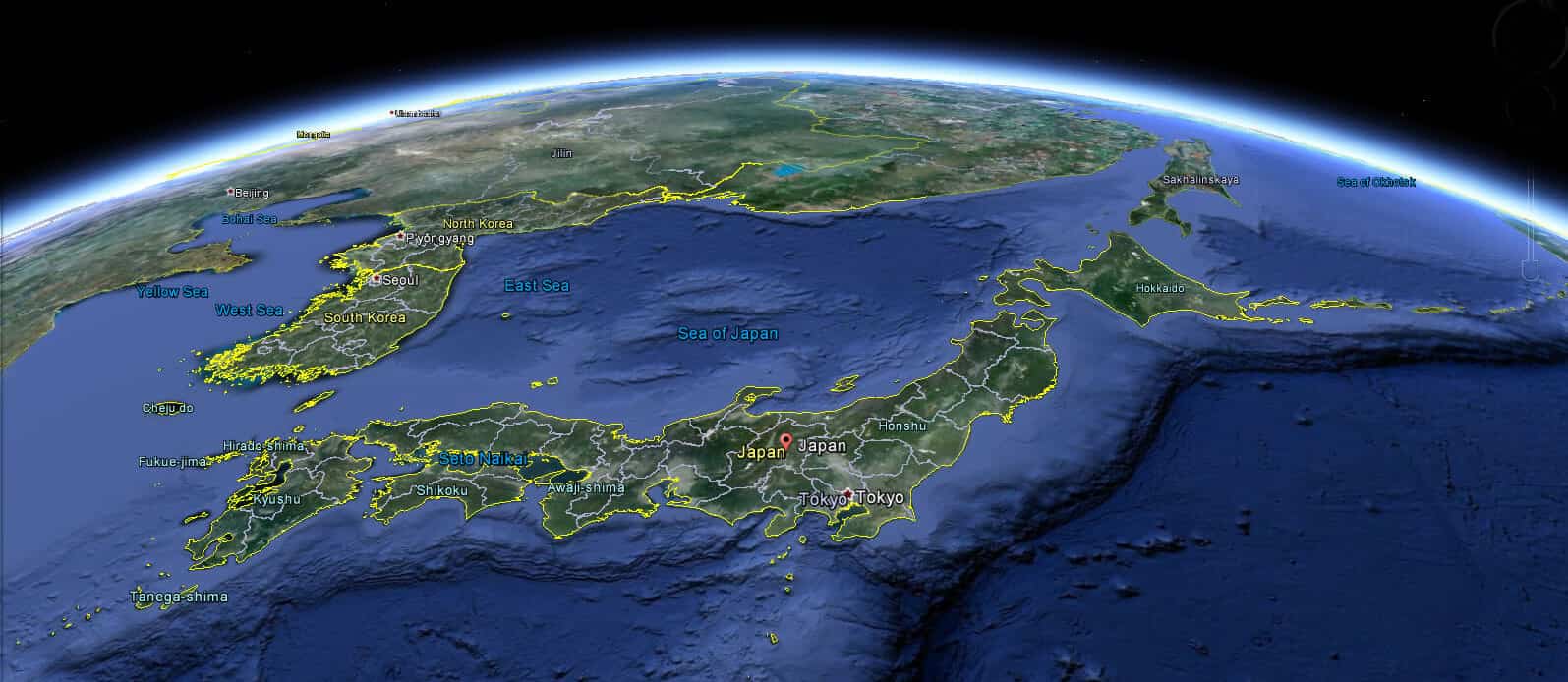 Satellite Map of Japan - Land Of The Rising Son