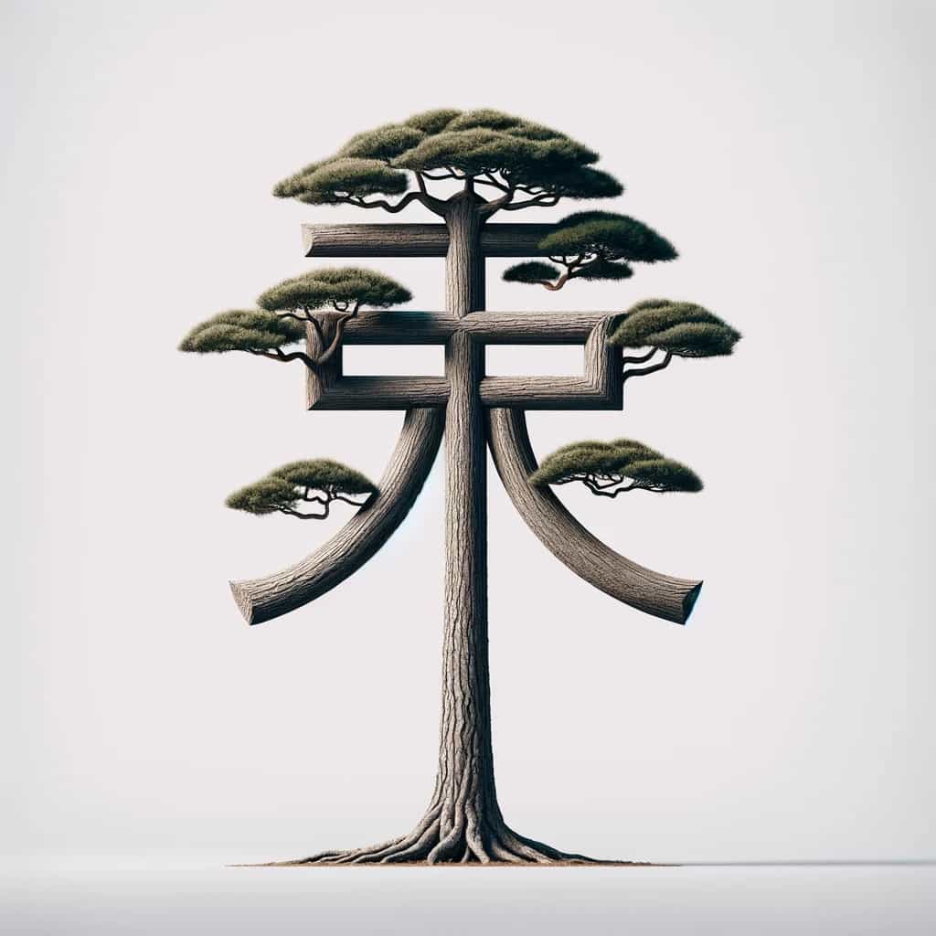 Tree in the shape of 木