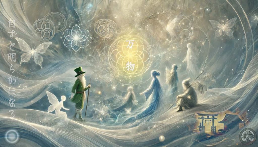 a quantum field representing 万物 life in all things