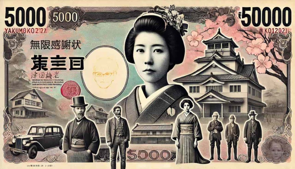 Tsuda Umeko on the ¥5000 modern Japanese bank note
